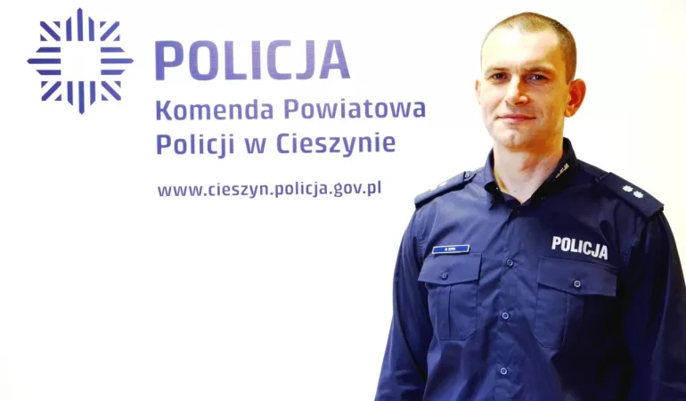odkomisarz Marcin Szpin - Zastępca Komendanta Komisariatu Policji w Skoczowie