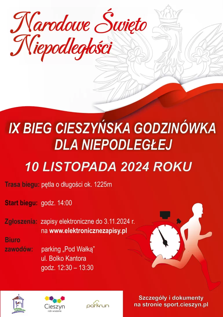 Przed nami IX Bieg Cieszyńska Godzinówka dla Niepodległej