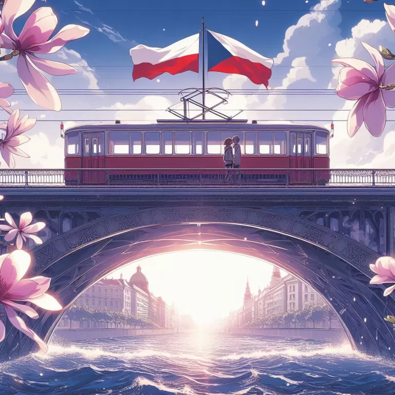 Cieszyn w stylu anime - grafika wygenerowana prze AI