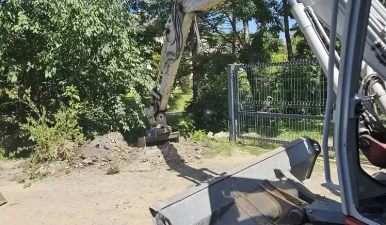 Ul. Rolnicza w Dzięgielowie w trakcie remontu