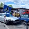 [FOTO] Zderzenie dwóch osobówek w Cieszynie. Jedna z uczestniczek zdarzenia wydmuchała 1,5 promila