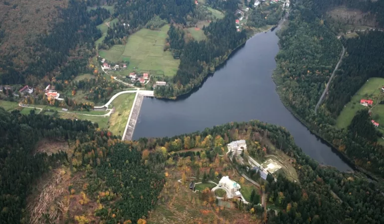 Zbiornik Wisła Czarne - widok z lotu ptaka