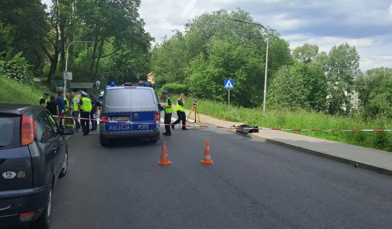 Śmiertelne potrącenie pieszego na pasach na ul. Hallera w Cieszynie - 21.05.2024