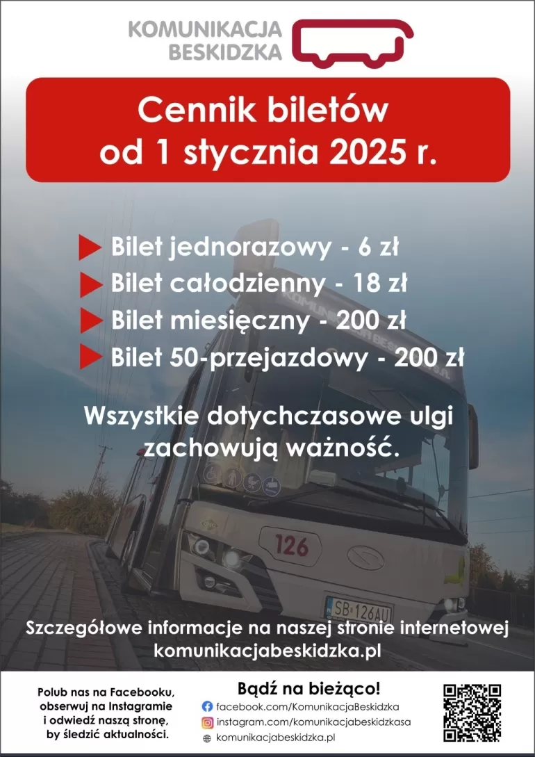 komunikacja beskidzka wprowadza nowe ceny biletow od nowego roku bedzie drozej e705