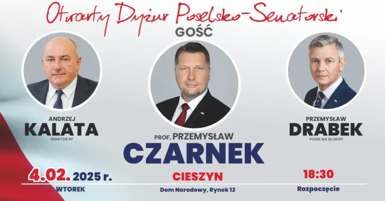 Przemysław Czarnek przyjedzie do Cieszyna. Otwarty dyżur poselsko-senatorski