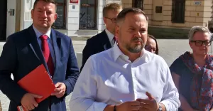 Konferencja prasowa Lewicy w Cieszynie, 24.8.2023