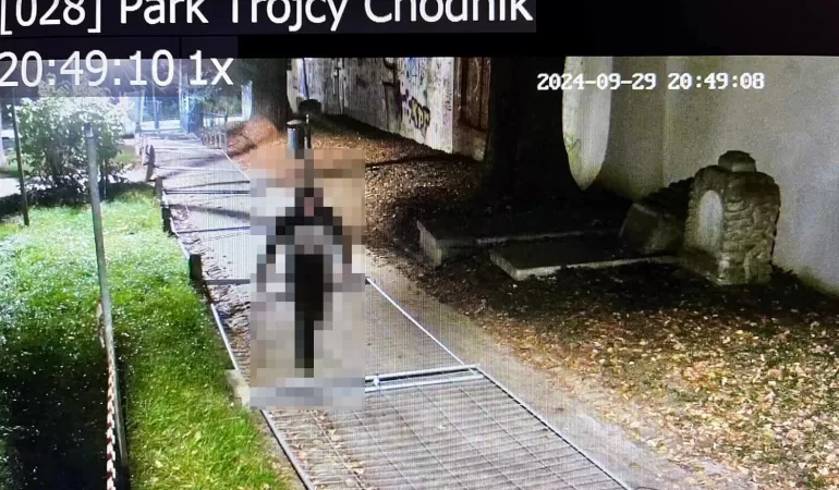 Przechodząc przez Park św. Trójcy wywrócił metalowe ogrodzenia. Zatrzymali go strażnicy miejscy