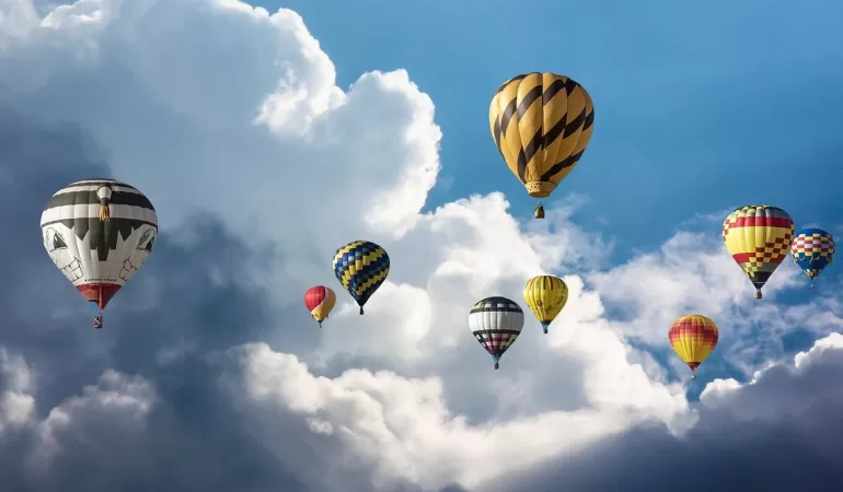 balon, balony, lot