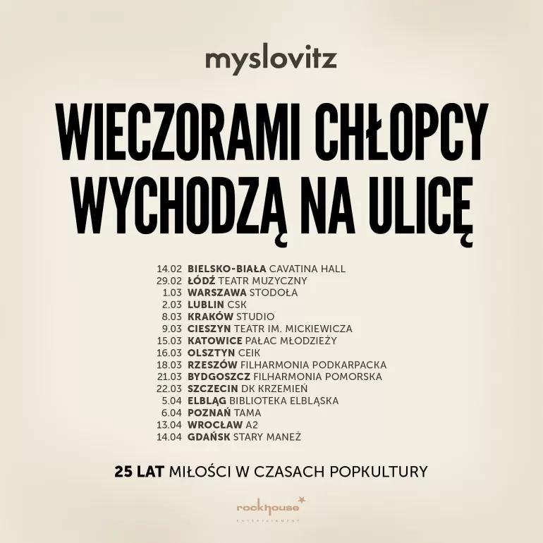 Rozpiska trasy koncertowej "25 lat Miłości w czasach popkultury"
