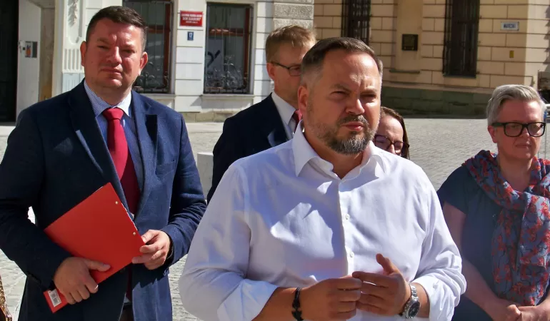 Konferencja prasowa Lewicy w Cieszynie, 24.8.2023