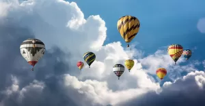 balon, balony, lot